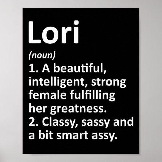 Poster Lori Definition Personalized Name Funny Christmas  (Devant)