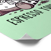 Poster L'orignal boit du café dans une robe Poka Dot (Coin)