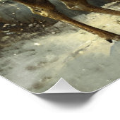 Poster L'orignal dans un paysage hivernal (Coin)