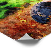 Poster L'orignal pond à l'aquarelle peindre l'art de la f (Coin)