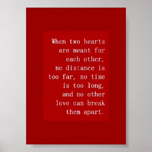 POSTER LORSQUE DEUX COEURS SONT DESTINÉS L'UN À L'AUTRE A (Devant)