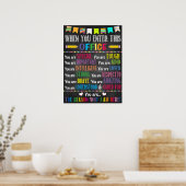 Poster Lorsque Vous Entrez Ce Conseiller D'École De Burea (Cuisine)