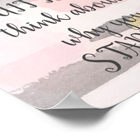 Poster LORSQUE VOUS PENSEZ À LA QUITTING - Citation Or Ro (Coin)