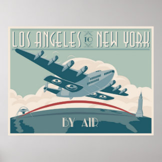Poster Los Angeles à New York par Air