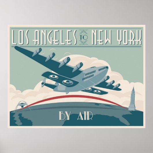 Poster Los Angeles à New York par Air (Devant)