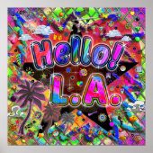 Poster Los Angeles Bonjour ! Affiche! (Devant)