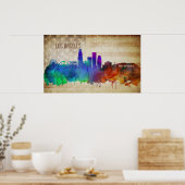 Poster Los Angeles, CA | Aquarelle Ville Skyline (Cuisine)