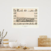 Poster Los Angeles, CA. Carte panoramique 1857 (0903A) (Cuisine)