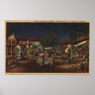 Poster Los Angeles, CA - rue d'Olvera
