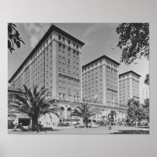 Poster Los Angeles, CA Vue de Biltmore Hotel et Stree