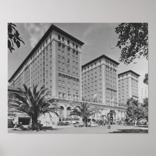Poster Los Angeles, CA Vue de Biltmore Hotel et Stree (Devant)