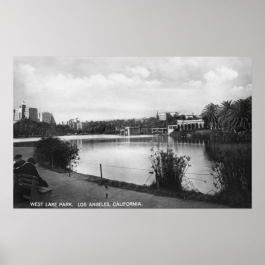 Poster Los Angeles, CA West Lake Park City View (Devant)