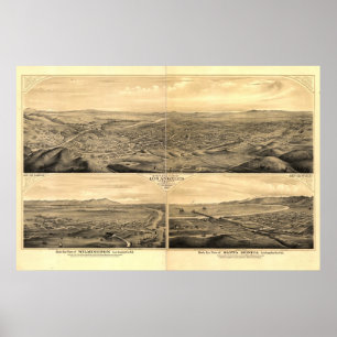 Poster Los Angeles California 1877 Carte panoramique anti