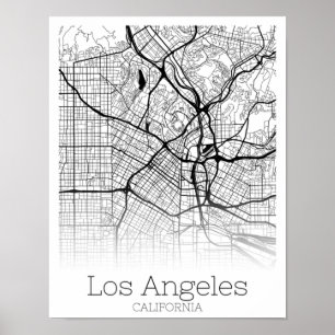 Poster Los Angeles California Road Map Téléchargement ins