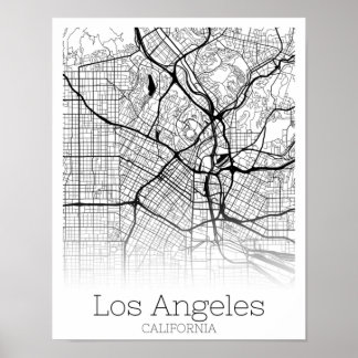 Poster Los Angeles California Road Map Téléchargement ins