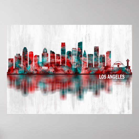 Poster Los Angeles California Skyline (Devant)