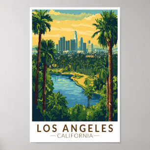 Poster Los Angeles California Travel Art Vintage
