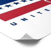 Poster Los Angeles, Californie | Ligne aérienne rouge, bl (Coin)