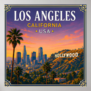 Poster 🌴 Los Angeles Californie Mémoire d'Hollywood 🌴