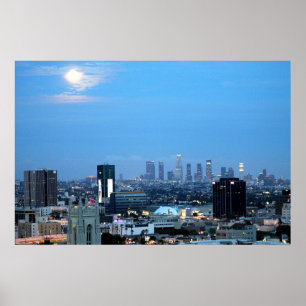 Poster Los Angeles City Lights at Dusk Print