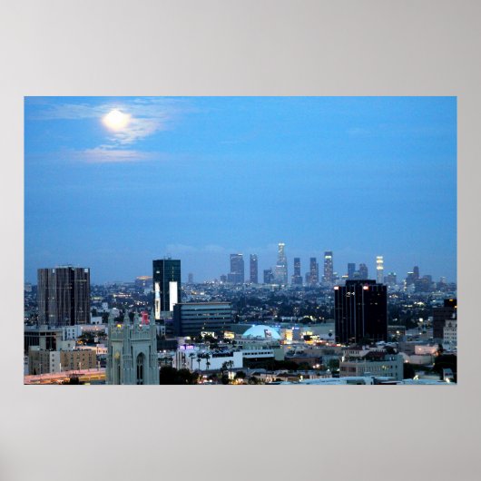 Poster Los Angeles City Lights at Dusk Print (Devant)
