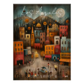 Poster Los Ángeles: City of Angels - Whimsical Art (Devant)