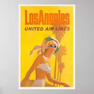 Poster Los Angeles États-Unis Amérique Voyage Voyage Vint
