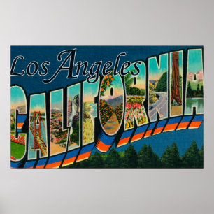 Poster Los Angeles, scènes de lettre de CaliforniaLarge