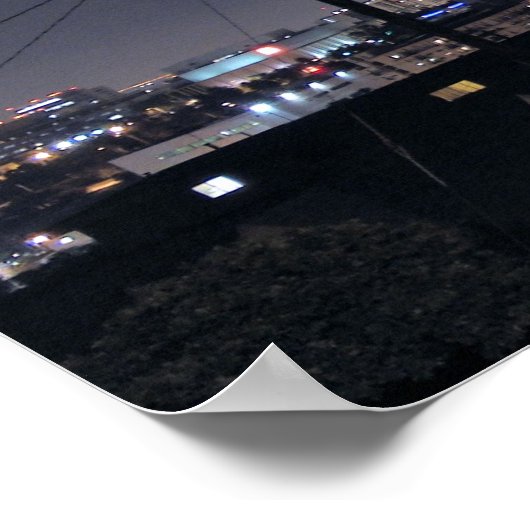 Poster Los Angeles Skyline à Night 2 (Coin)