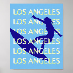 Poster Los Angeles Travel Art, Californie, Voyage, Bleu