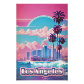 Poster Los Angeles Vaporwave Travel (Devant)