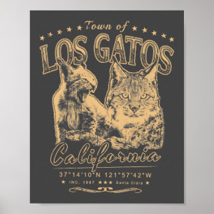 POSTER LOS GATOS PÈRE NOËL CLARA CALIFORNIE - BOBCAT VINT