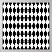 Poster Losange de forme diamantée noir et blanc Harlequin (Devant)