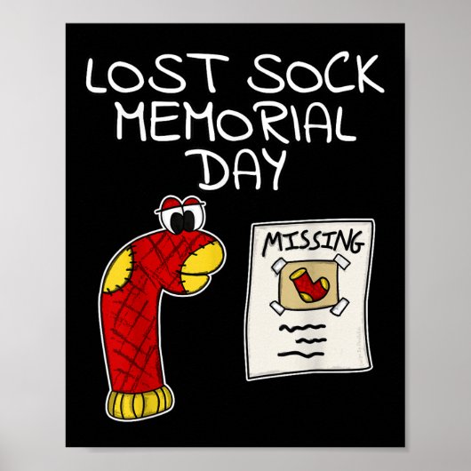 Poster Lost Sock Memorial Day Funny (Devant)