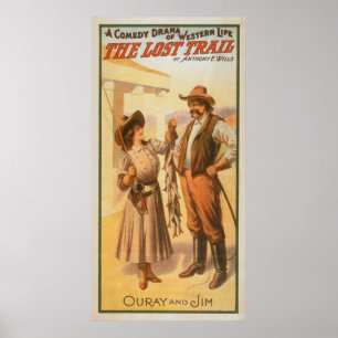 Poster Lost Trail Comedy - Woman Fishing Western
