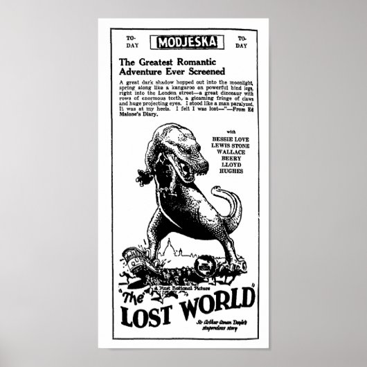 Poster Lost World 1925 roman Arthur Conan Doyle (Devant)