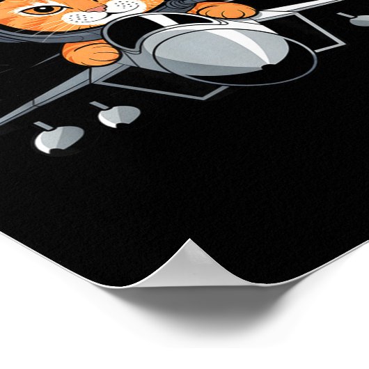 Poster Lot Cat Fighter Jet Funny Aviation Kitty Design  (Coin)