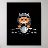 Poster Lot Cat Fighter Jet Funny Aviation Kitty Design  (Devant)