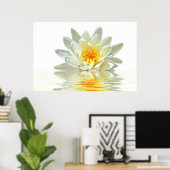 Poster lotus blanc flottant dans l'eau (Bureau à domicile)