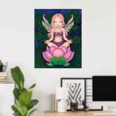 Poster Lotus Fairy yoga fée lily Art Print (Bureau à domicile)