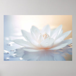 Poster Lotus Fleur Pétale Nature Serene Calme