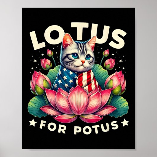Poster Lotus For Potus Kamala Harris Us Amoureux de les c (Devant)