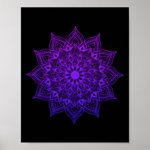 Poster Lotus Mandala Bouddha Zen Art Plante Grasse Botani