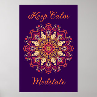 Poster Lotus Mandala Ornemental Doré Yoga Spirituel
