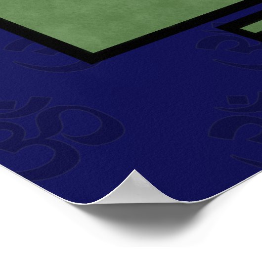 Poster Lotus méditation dharma roue (Coin)