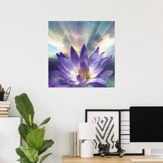 Poster Lotus pourpre (Bureau à domicile)