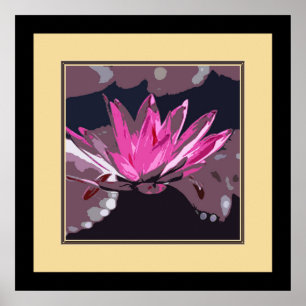 Poster lotus rose, nénuphar