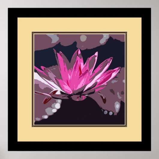 Poster lotus rose, nénuphar (Devant)