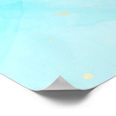 Poster Lotus Sarcelle en Fleur Reflet Azuré (Coin)