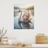 Poster Lotus Swan Dawn Lake (Cuisine)